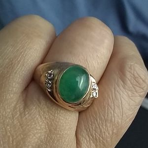 14K JADE / DIAMOND RING